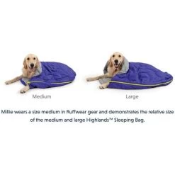 Ruffwear Highlands Dog Sleeping Bag - Medium -Dog Equipment-Ruffwear Ruffwear Highlands Sleeping Bag Medium Huckleberry Blue NZ 05